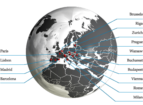 associate offices in europe map image