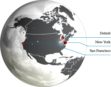 associate offices in North America map image